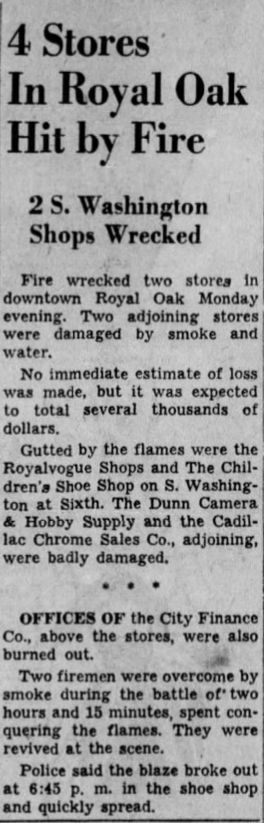 Dunns Camera - Jul 1953 Fire